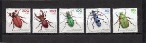 GERMANY 1993 INSECTS/BEETLES SET OF 5 STAMPS MNH