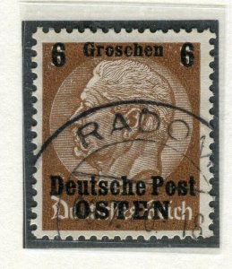 GERMANY; POLISH OCC. 1939 Hindenburg surcharged issue used 6g. value