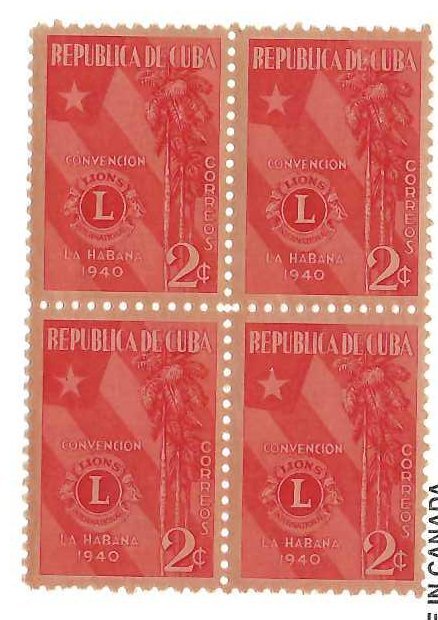 CUBA 363 MNH BLOCK OF 4 LIONS [D5]