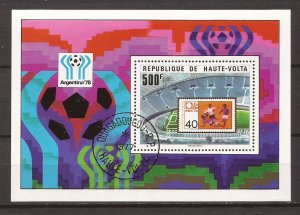 1977 Burkina Faso - Sc461 - used VF - Souvenir Sheet - 11th World Cup Soccer