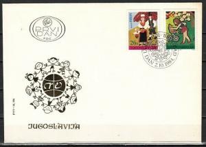 Yugoslavia, Scott cat. 1696-1697. Child`s Art issue. First day cover.