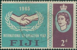 Fiji 1965 SG343 2d ICY Emblem QEII FU