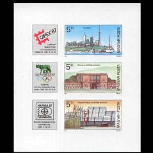 HUNGARY 1987 - Scott# 3071 S/S CAPEX Imperf. NH