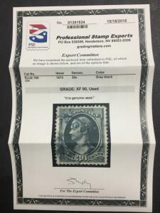 MOMEN: US STAMPS #165 USED PSE GRADED CERT XF-90 LOT #87866