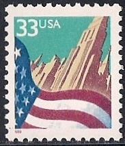 #3277 33 cent Flag over City, Stamp Mint OG NH VF