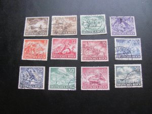 GERMANY 1943 USED SC B218-229 MILITARY SET  XF 22 EUROS (113)