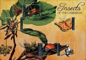 BEQUIA 2011 - Butterflies, Moths and Insects - Sheet of 7 Stamps - MNH