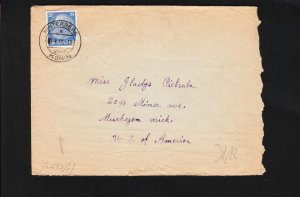 Germany WWII Berlin Scarce Censor Tape Annexed Poland Wrabczyn 41 Muskegon MÍ Z9