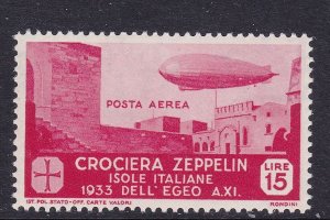 Aegean Islands Scott C24 1933 15L Zeppelin, VF MNH Scott $215