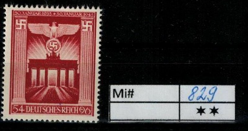 Deutschland Reich TR02 DR Mi 829 1939 Reich Postfrisch ** MNH