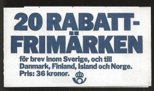 SWEDEN SC# 1537a  COMP BKLT/20   FVF/MOG 1985