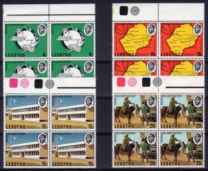 Lesotho 1974 Sc#166/169 U.P.U.Centenary-HORSE Set (4) Block of 4 MNH