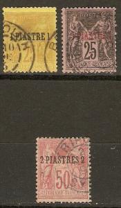 France Off Turkey 3 Diff Used Small Flts 1885-90 SCV $20.25