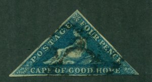 Cape of Good Hope 1853 #2 U SCV(2020)=$170.00