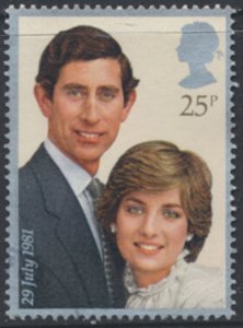GB   SG 1161   Sc# 951   Used   Royal Wedding  1981   see details  / scans