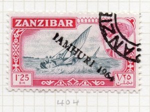 Zanzibar 1964 Early Issue Fine Used 1.25Sh. Optd Jamhuri NW-207691