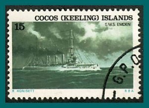 Cocos 1976 Ships, 15c used #24,SG24