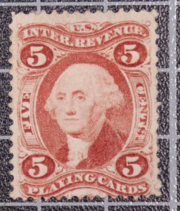 Scott R28c - 5 Cents Playing Cards Revenue - Nice Stamp - Used SCV $40.00