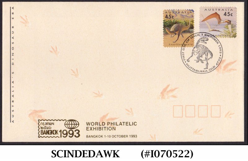 AUSTRALIA 1993 WORLD PHILATELIC EXHIBITION BANGKOK - DINOSAURS - FDC