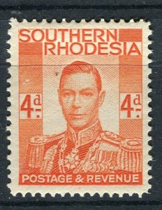 RHODESIA; 1937 early GVI issue fine Mint hinged 4d. value