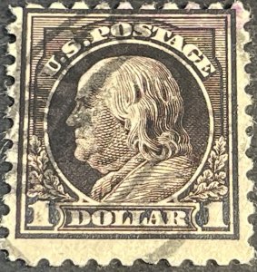 U.S.# 478-USED---SINGLE--ONE DOLLAR/FRANKLIN--VIOLET BLACK---1916(LOTD7)