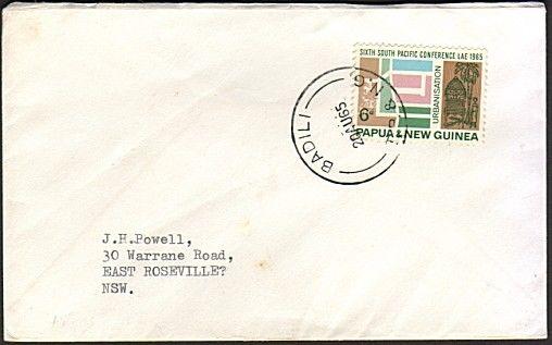 PAPUA NEW GUINEA 1965 cover ex BADILI......................................74165