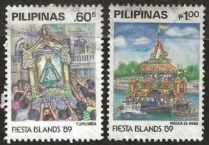 Philippines, Scott # 1986, 1988 used.  1989.   (P149)