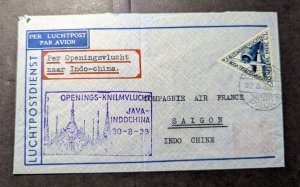 1938 Dutch Indies AIrmail Cover Landjong Priok to Saigon French Indochina