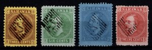 Sarawak 1871/1875 Sir Charles Brooke Def., Part Set [Used]