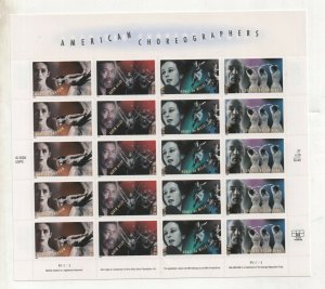 USA - 2004 American Choreographers sheet of 20 SG4348-51 - mint (LARGE)