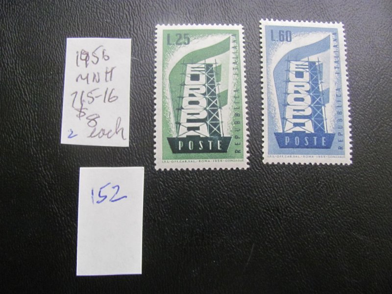 ITALY MNH 1956 SC 715-716 SET VF/XF $8 (152)