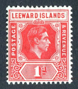 Leeward Islands 1938 KGVI. 1d scarlet (Die A) Mint LH. SG98.