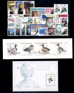 Belgium Belgien 1989 Complete Year Set incl. souv. sheet and carnet MNH