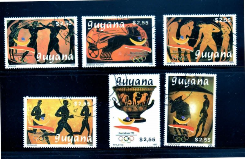 GUYANA #2228-2233  1989  SUMMER OLYMPICS 92'   MINT  VF NH  O.G    CTO