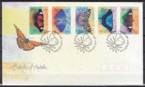 Australia, Scott cat. 1695-1699. Butterflies Self-Adhesive. First day cover. ^