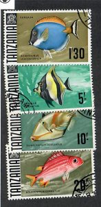 Tanzania; Scott 29, 32-34;  1967;  Used; Fish