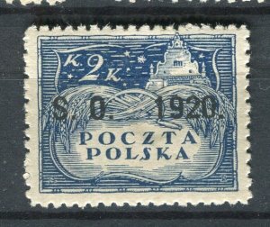 POLAND; 1920 Silesia Optd. issue ' 1920 S.O. ' Mint hinged 2k. value