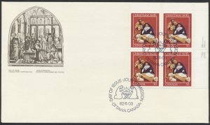 1982 #973-975 Set of 3 Christmas FDCs, UR Plate Blocks, CPC Cachets