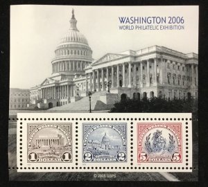 4075    Washington 2006 Expo   MNH Souvenir sheet of 3  FV $7.80   Issued 2006