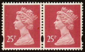 Great Britain  #MH214, phosphor 2B yellow, Mint NH, horizontal pair, CV $2.50