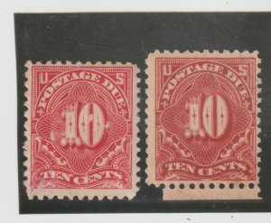 U.S. Scott J65-J65b MNH 10¢ Carmine Rose, Postage Due, Perf 11 some offset