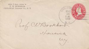 United States York Chiloway 1909 4a-bar  1887-1937  Postal Stationery Envelope.