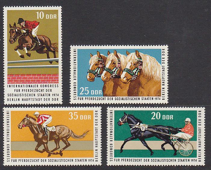 GDR Horses 4v issue 1974 SG#E1685/88 MI#1969-72