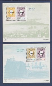 PORTUGAL - AZORES Scott  315A AND MADEIRA - stamp-on-stamp - 1980