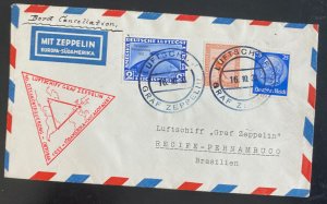 1933 Germany Graf Zeppelin Century of Progress Flight Cover to Brazil Sc #C44