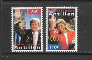 NETHERLANDS ANTILLES -  CLEARANCE #973-4 ROYAL WEDDING MNH