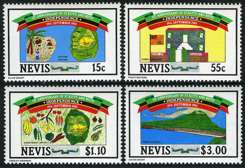 Nevis 379-382, MNH. Independence of St.Kitts and Nevis, 1st anniv. 1984