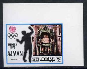 Ajman 1971 Shot Putt 30dh from Munich Olympics imperf set...