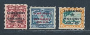 1935 Cook Islands, Stanley Gibbons n. 113/115, MH*