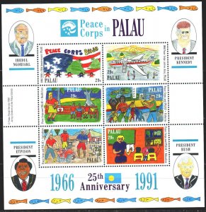 Palau. 1991. bl121. US Peace Corps in Palau. MNH.